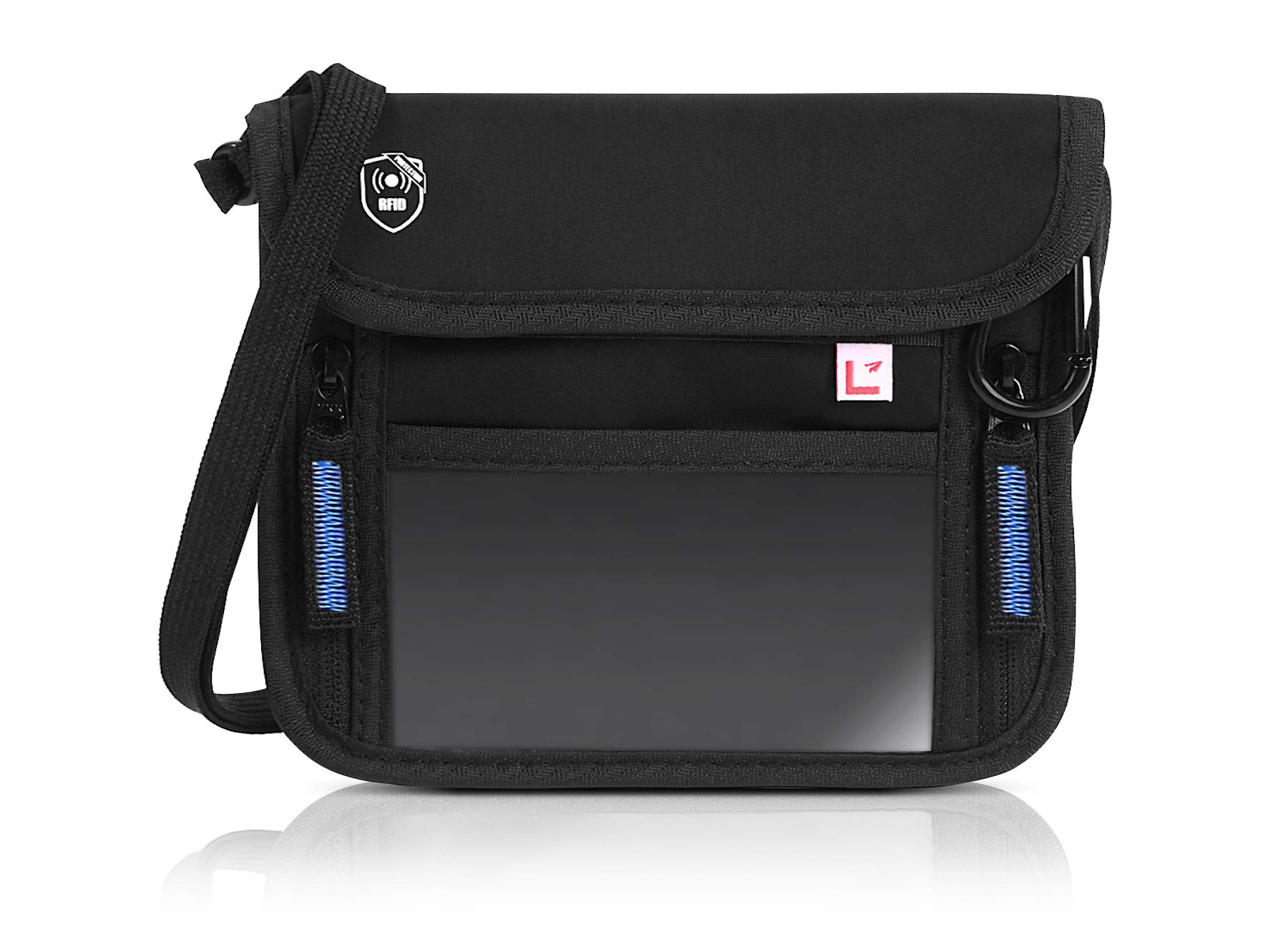 

PassFit a concealable passport case with multiple skimming and a neck strap with blue [LiberFlyer] [Official] Mini, pockets, prevention,