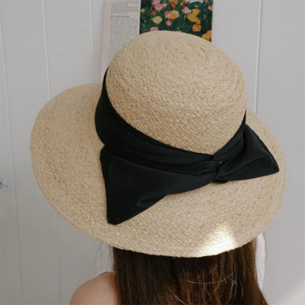 New Arrivals Open Run Women Raffia Hat With Ribbon Decoration