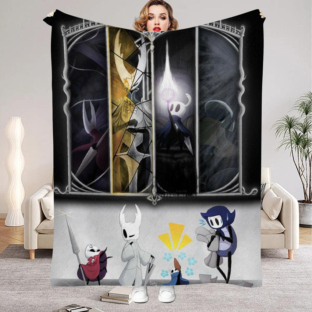 Hollow Knight Blanket Cartoon Game Printed Flannel Blanket for Home Living Room Bedroom Decor New Year Christmas Gift for Fans
