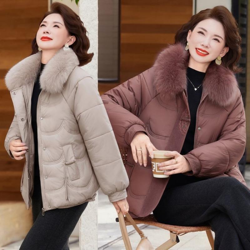 Winter down padded jacket short fur collar new padded jacket thickened warm padded jacket