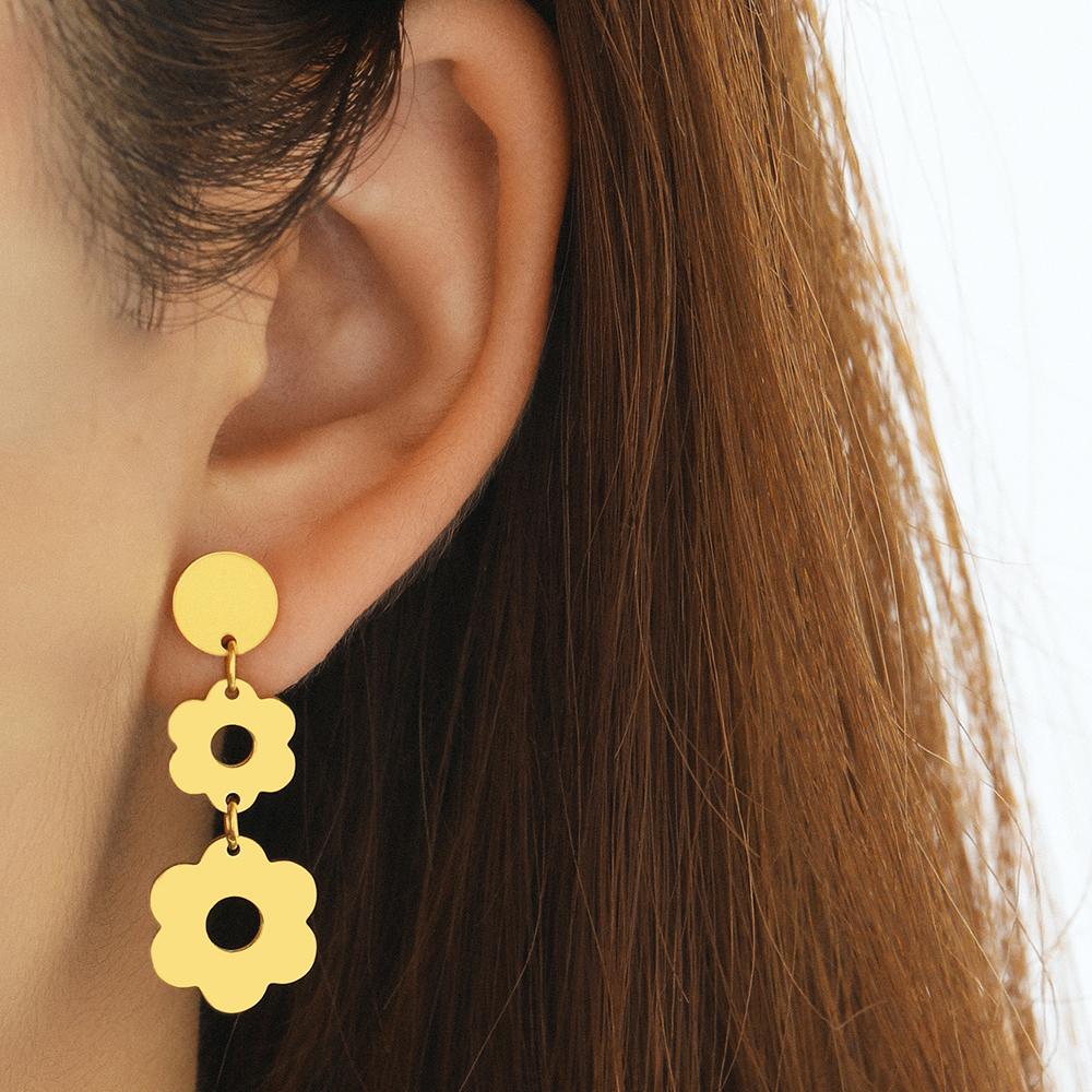 

Серьги из нержавеющей стали, модные изысканные подвесные светильники с цветами, роскошные висячие серьги для женщин, ювелирные изделия, подарки на день рождения другу