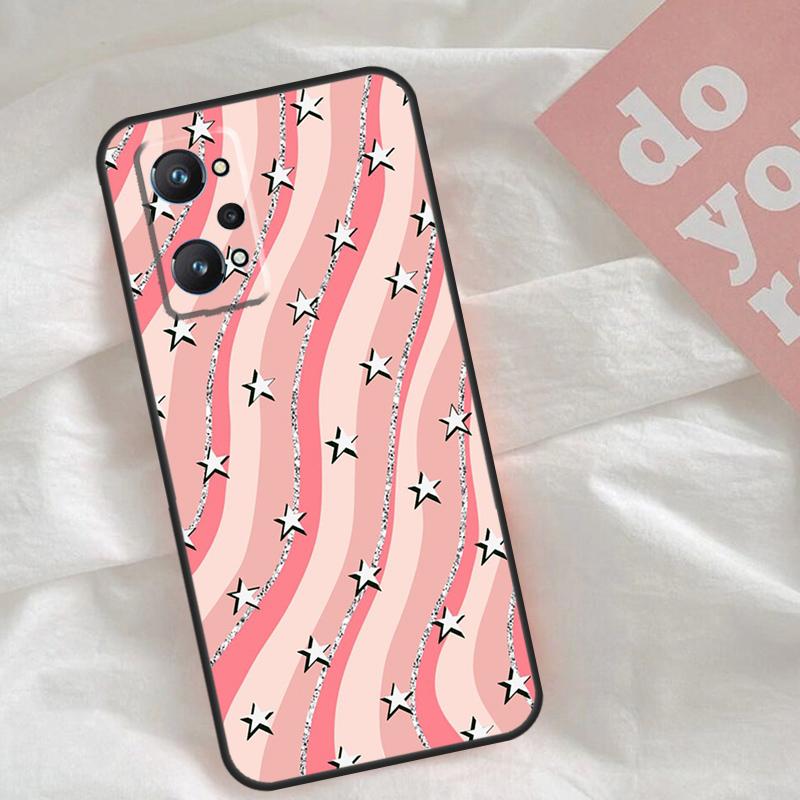 preppy stars lightning pink Case For Realme C75 C63 C61 C65 C67 C55 C51 C53 C35 C71 15 11 12 13 14 Pro Plus GT6 GT7 Pro