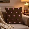 Love Print Pattern Pillow Case Soft Plush Cushion Cover Double Print and Invisible Zipper for Sofa Home Car Use