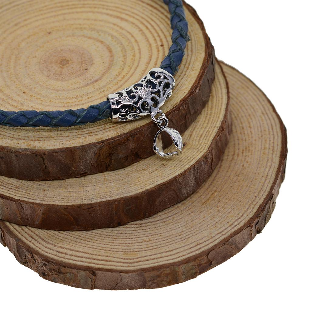 6pcs Leaf Pinch Bails Platinum Plated Chain Holder DIY Jewelry Findings