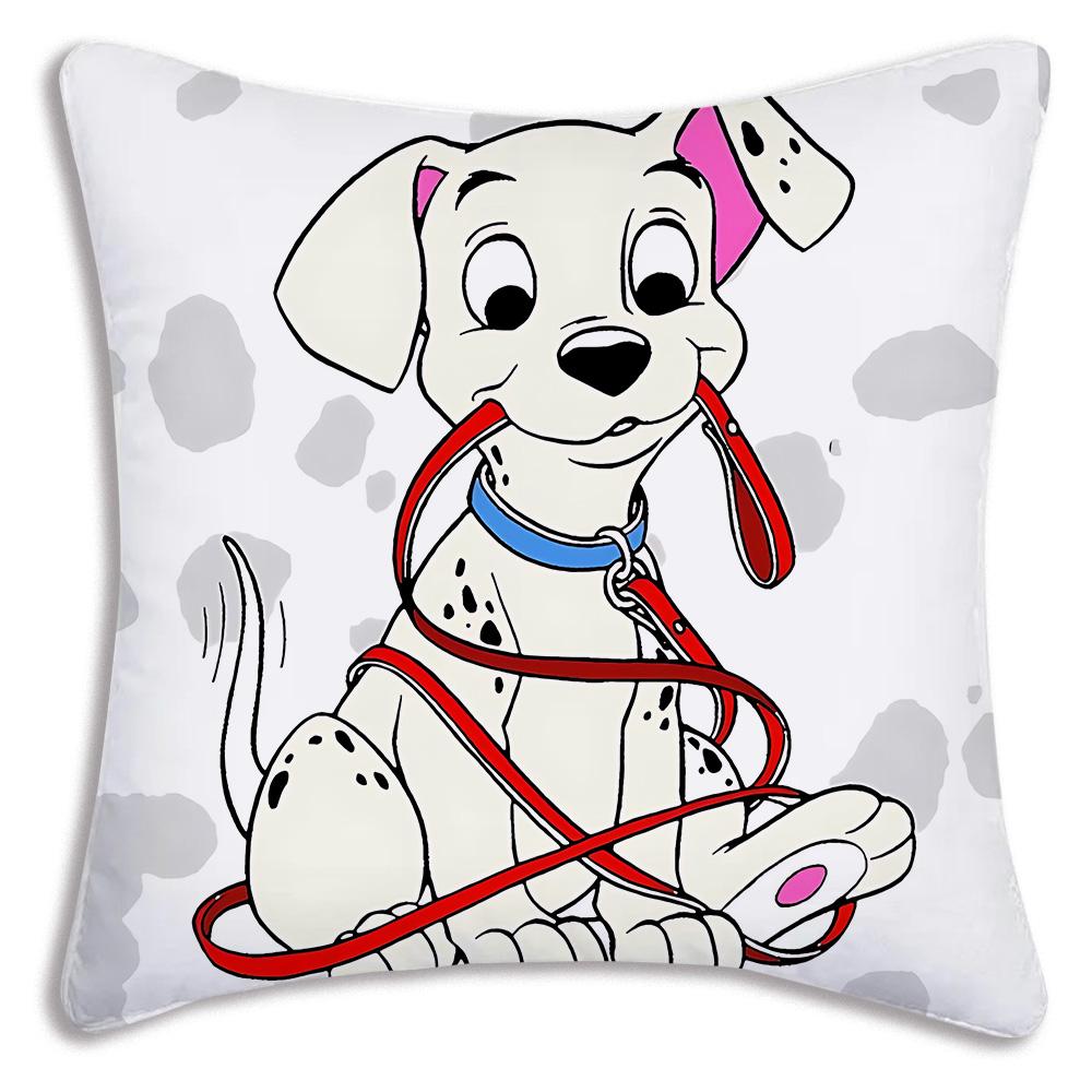 Federe Cuscino Cento e Uno Dalmata Cartone Animato Divano Decorativo Casa Stampa Double-sided Peluche Corto Carino Federa Cuscino
