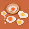 Miniature Fried Egg PVC Toy - Sunny-Side Up Play Food for Kids' Playhouse and Early Meal Accessories