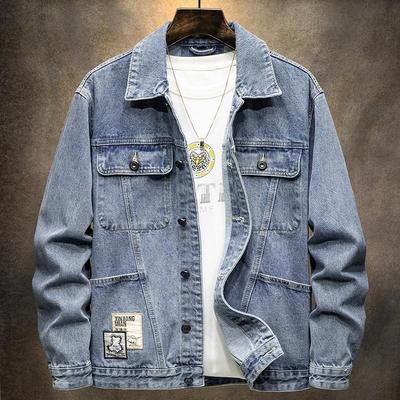 Vintage Denim Jacket Men's Loose Jacket Men's Spring and Autumn Top