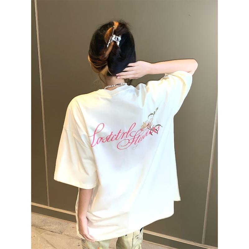 Letter Print Crew Neck T-shirt, Short Sleeve Casual Top For Summer & Spring, Women's Clothing