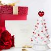 Ceramic Tabletop Tree Battery Operated Tabletop Valentine LED Tree Vintage Christmas Decoration Ceramic Tree With Heart Treetop