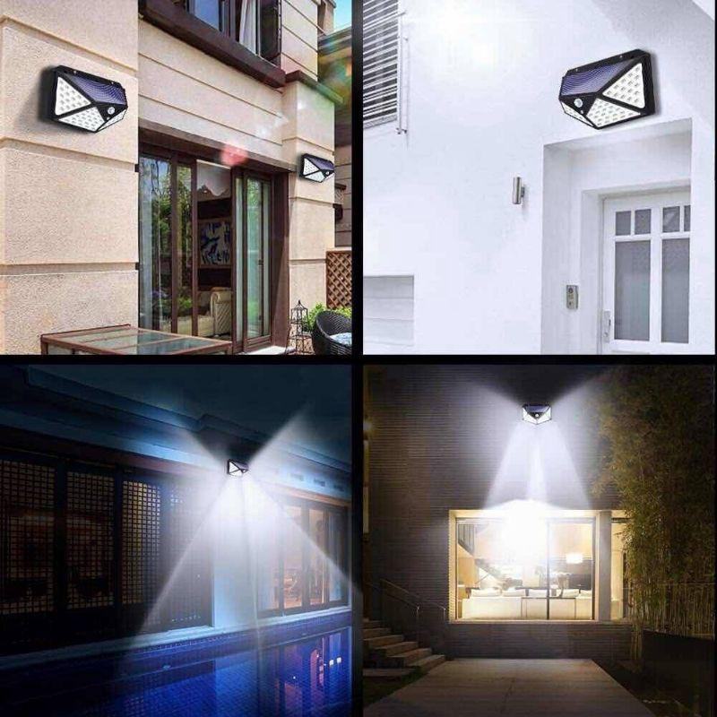 1-4Pcs 100 LED Solar Wall Light Outdoor Solar Lamp PIR Motion Sensor Solar Powered Sunlight Street Lantern for Garden Decoration