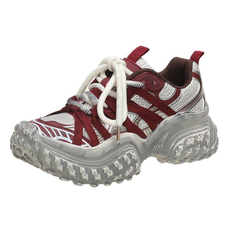 SyfIyno NEW Comfy Women's Shoes Non-slip Chunky Sneakers Mid Heel Pumps Women's Casual Sneakers Mesh Shoes Size 35-40