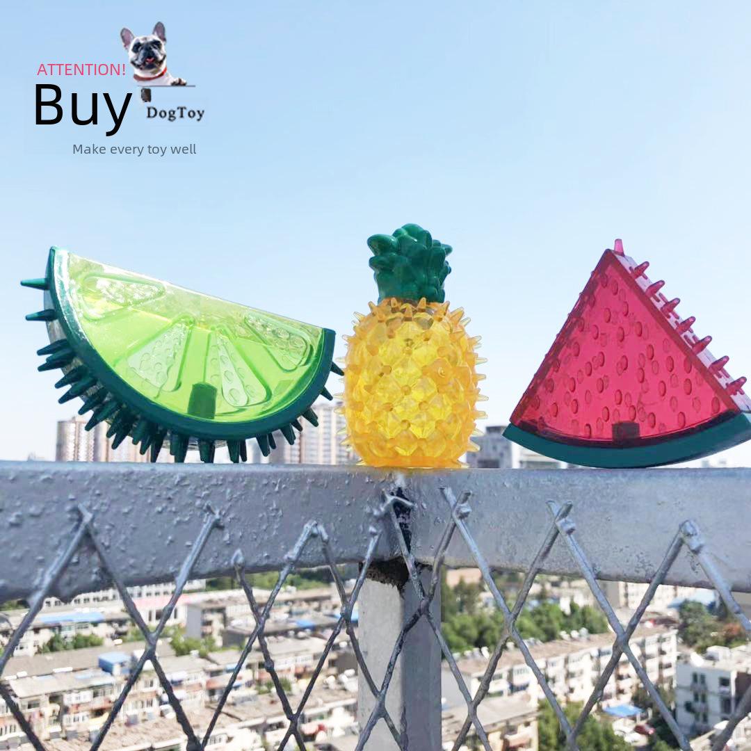 

Sounding TPR Rubber Dog Toy - Chew-Resistant Fruit Design