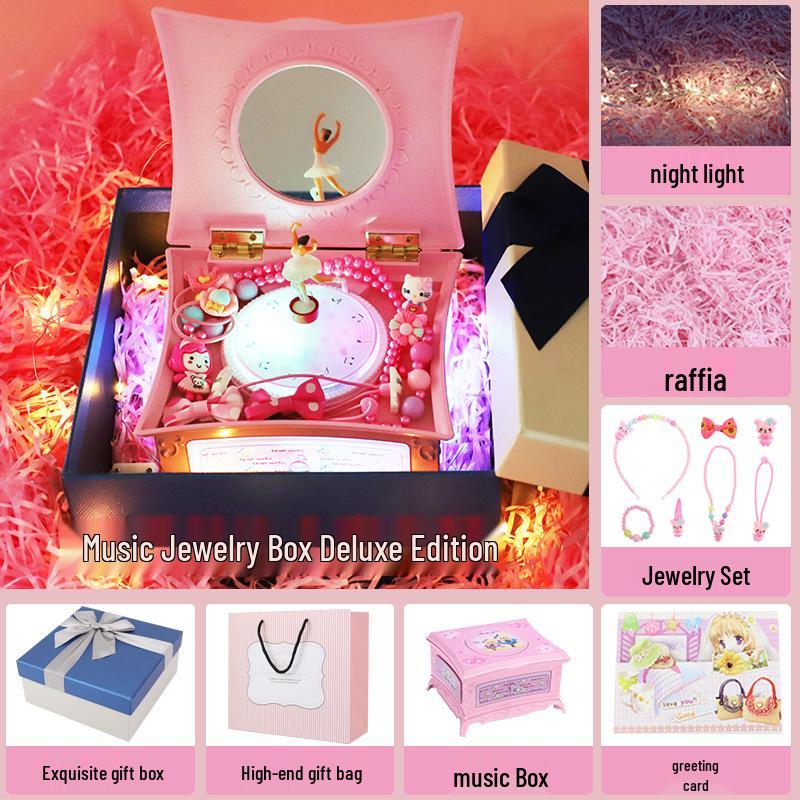 Little Girl Princess Ballet Music Box - Rotating Crystal Ball Birthday Gift for Children