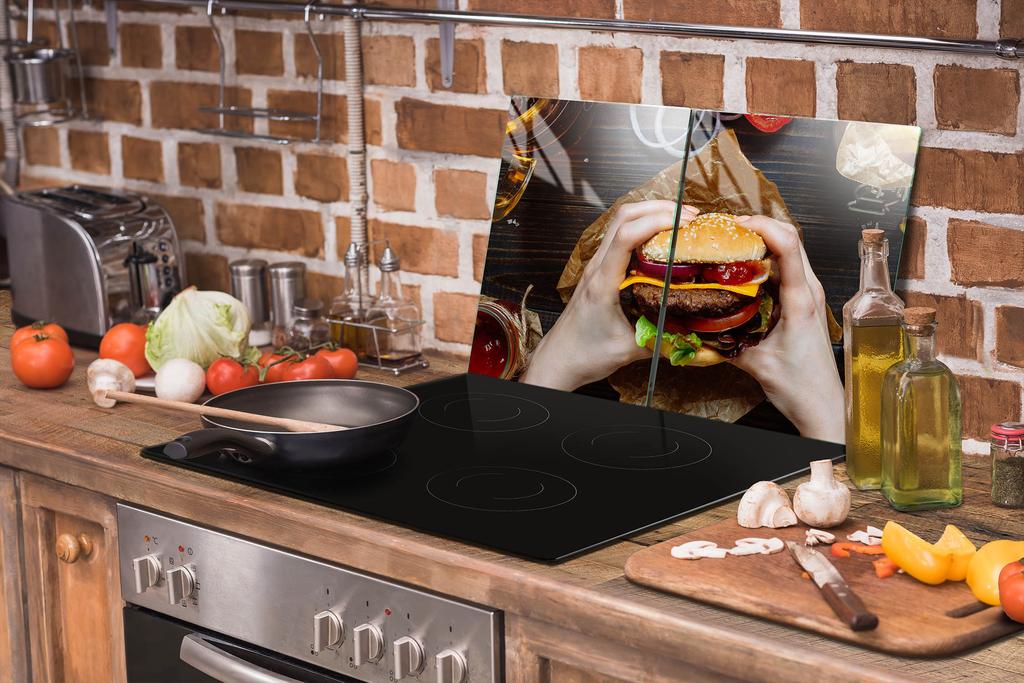 SZKLANA PŁYTA OCHRONNA NA KUCHENKĘ 85x52 HAMBURGER