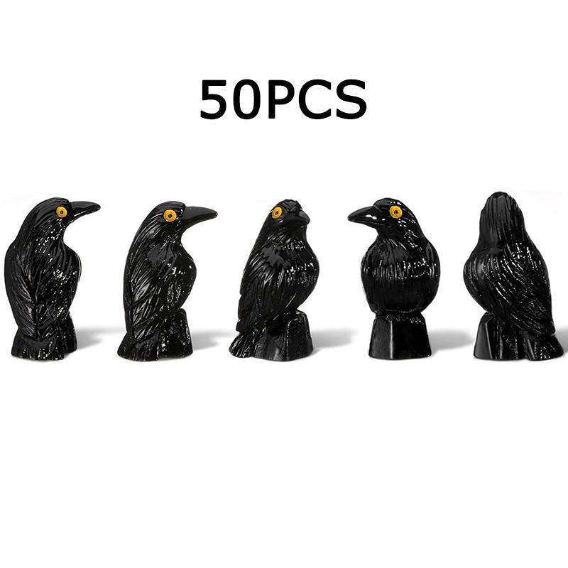 WTEMPO Creative Micro-landscape Black Halloween Crow Handmade Diy Resin Small Accessories Landscape Small Animal Decorative Ornaments