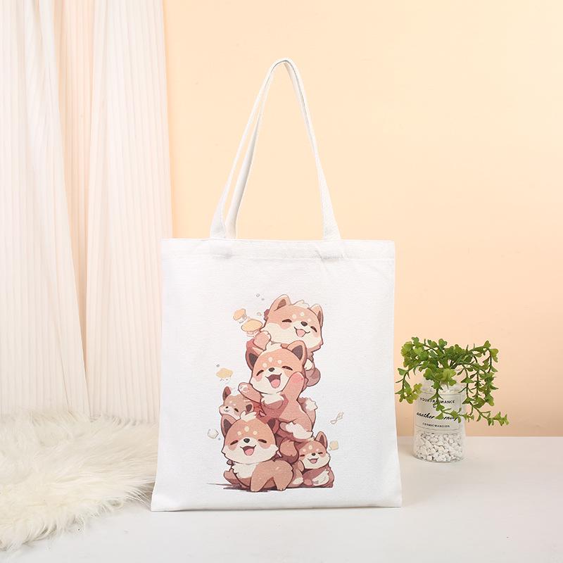 Custom Eco-Friendly Canvas Tote Bag with High-End Feel and Logo for Advertising and Shopping.