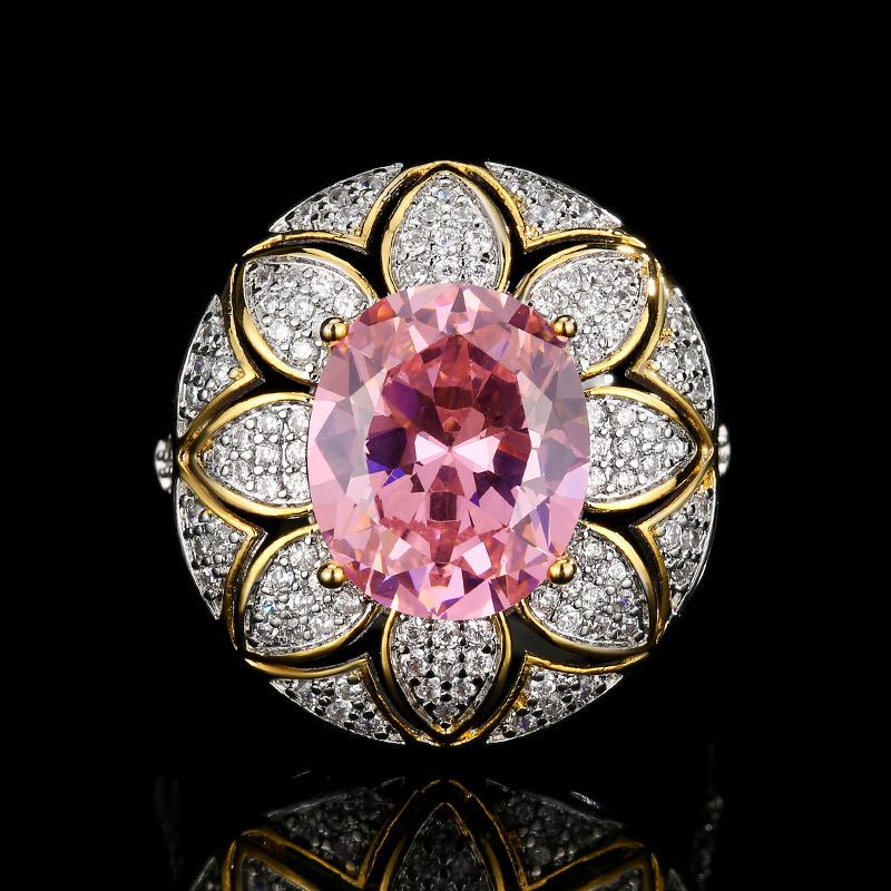 

Ювелирный набор Ювелирные изделия Кольцо Ожерелье Бриллиант Желтый Розовый Бриллиант Форма цветка Роскошный Высококлассный Женский