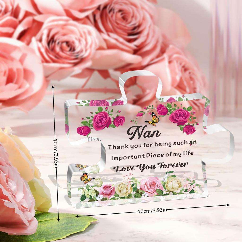 Nan Gåvor från Barnbarn Barnbarn Akrylblock Pussel Nan Gåvor Födelsedag Jul Thanksgiving för Nan