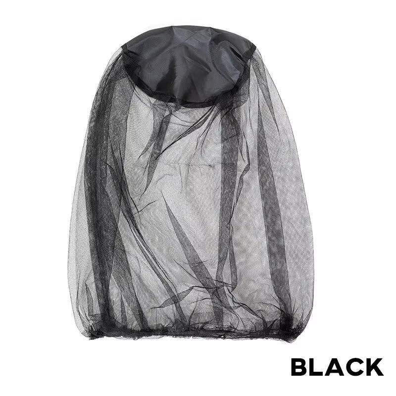 

Mosquito Head Net Mesh with Extra Fine Holes Protective Cover Insect Bug Bee Mosquito Gnats Face Netting for Camping Fishing чорний