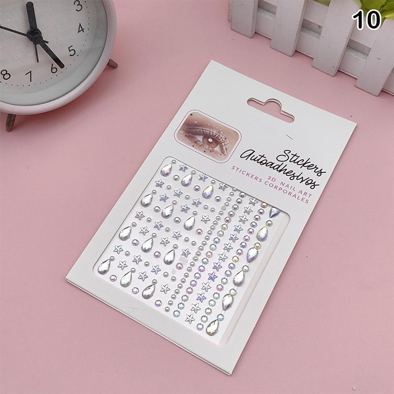 Gesichtsstein-Aufkleber 5D Bunter Strass-Tattoo-Lidschatten-Aufkleber für Festival Nägel Körper Make-up Bling Schmuck DIY Dekor