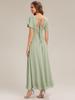 Ever-Pretty Women's Spring Short Sleeves Square Neck Chiffon Tie Back Elastic Back Waistband Formal Wedding Guest Dress Bridesmaid Dresses