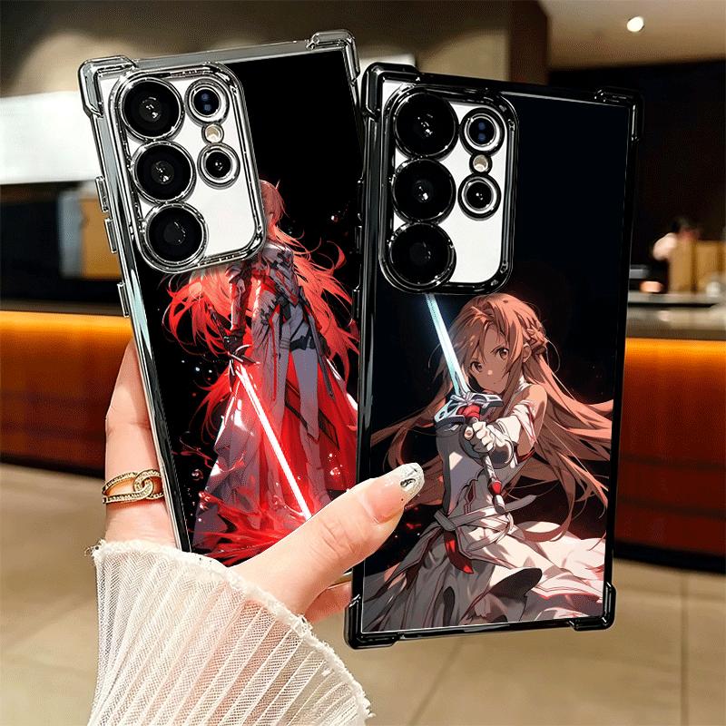 Sword Art Online Yuuki Asuna Plating Phone Case For Samsung Galaxy S24 S25 FE S26 Edge S23 Ultra S22 S21 Plus S20 Anti-Fall Aira