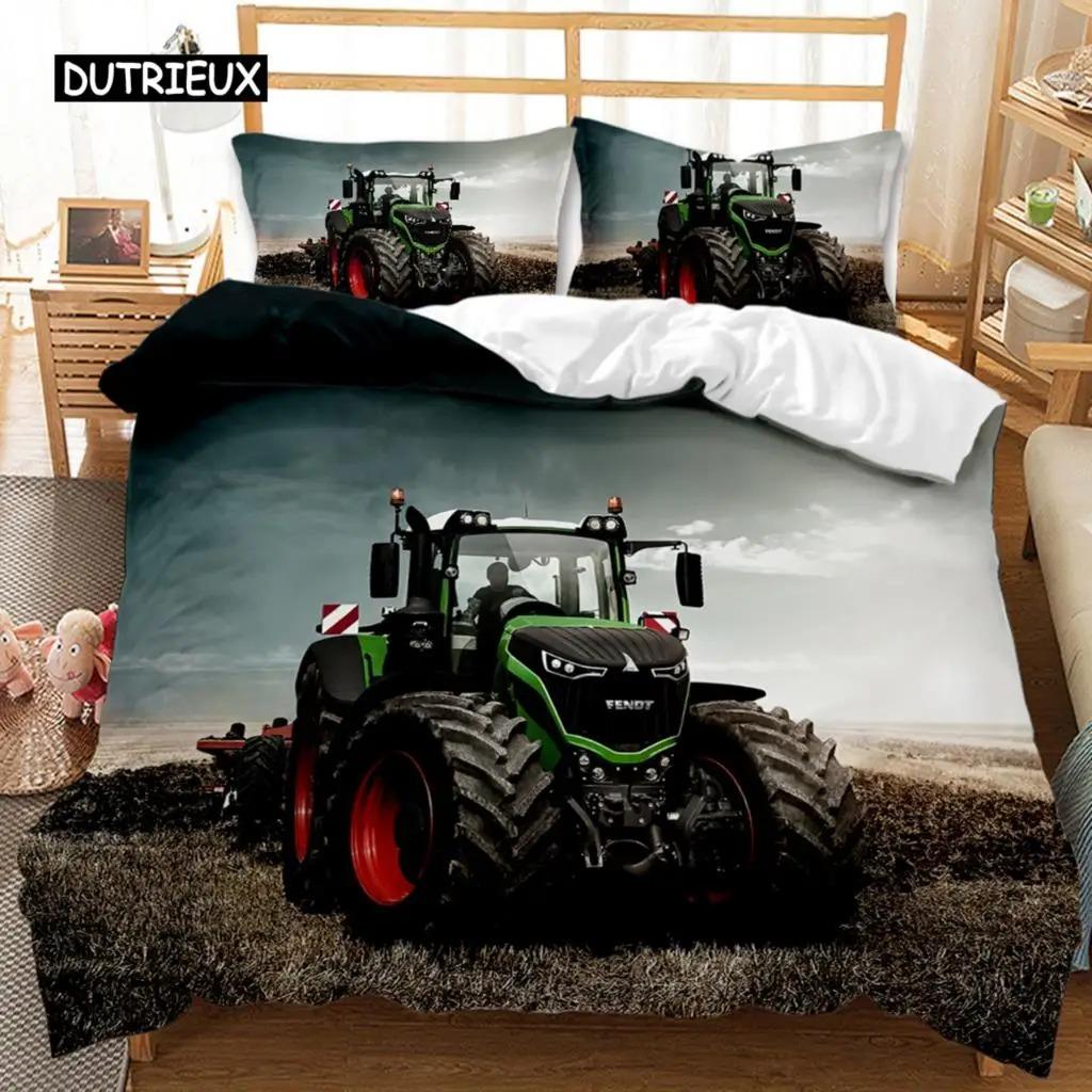 Engineering Vehicle Duvet Cover Set Engineering Vehicle Pickup Truck Off Road Vehicle Polyester Bedding Set Double Queen King
