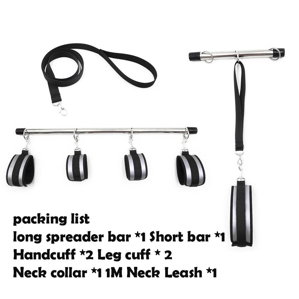 Bondage Fesselset Spreizstange Sex Fußfessel Halsband Leine Fesseln Sklavenfesseln Spielzeug 18+ Sexspielzeug für Paare