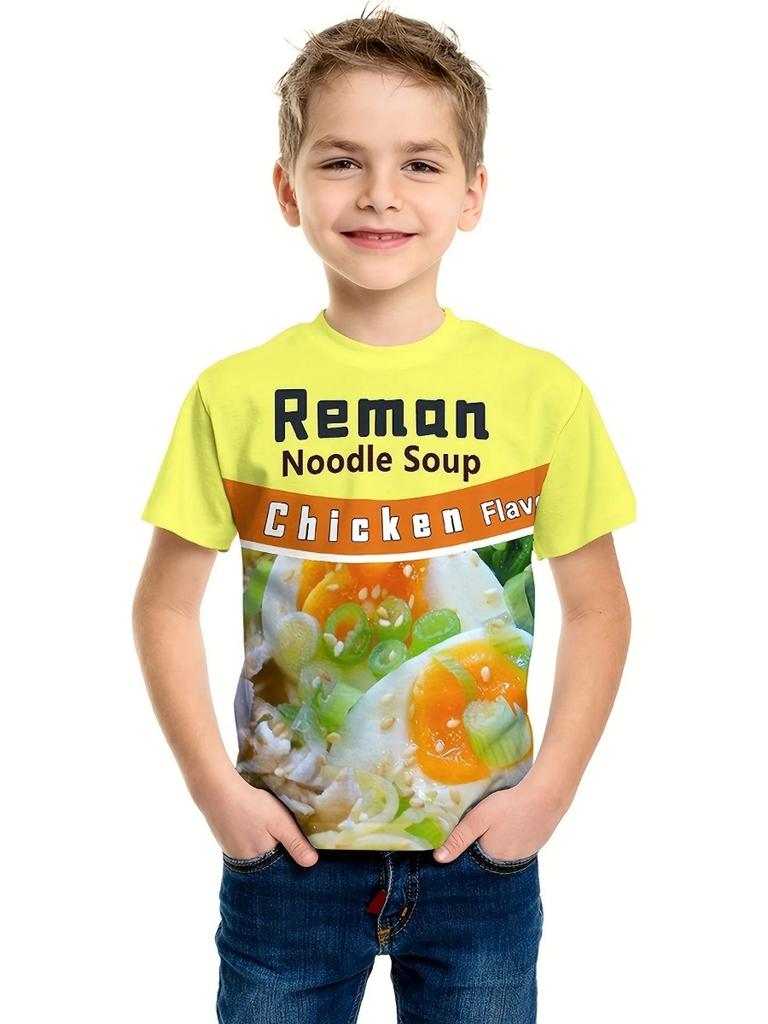 Μοντέρνα Παιδική Μπλούζα T-Shirt 3D Εκτύπωση Στρογγυλή Λαιμόκοψη Κοντομάνικη Για Αγόρια Κορίτσια Παιδιά Καθημερινά Τοπ