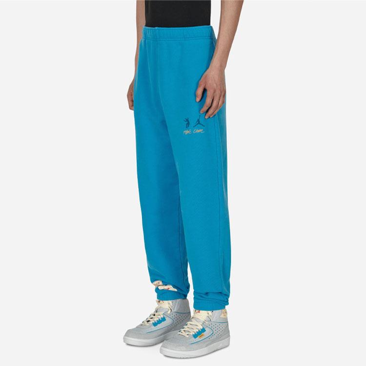 Jordan X Union M J FLC Calça (Dimensionamento Ásia) Azul Equatoriano Unissex Streetwear DJ9527-482