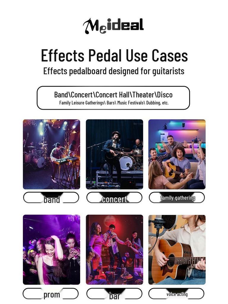 Portable Anti-Slip Pedalboard for Guitar/Bass with Velcro and Carry Bag