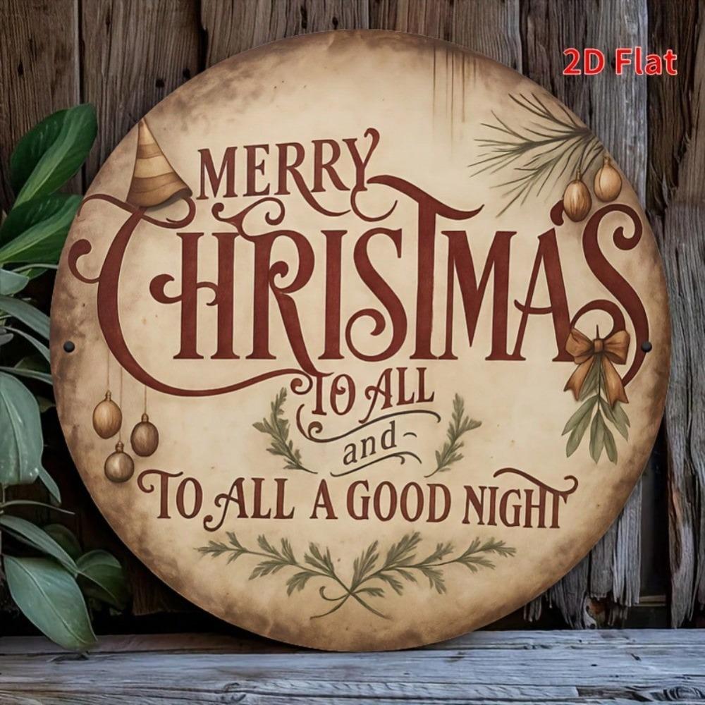 Christmas Holiday Metal Tin Sign Farmhouse Wall Art Rustic Decor Indoor Outdoor