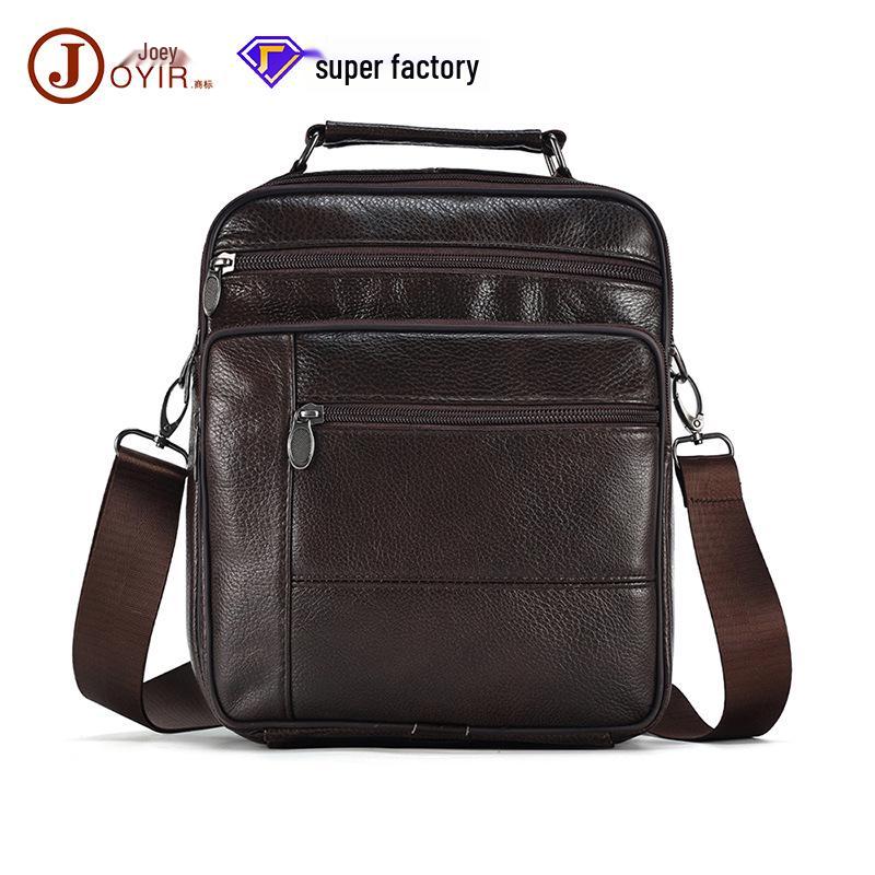 Men's Genuine Leather Large-Capacity Crossbody and Shoulder Bag
