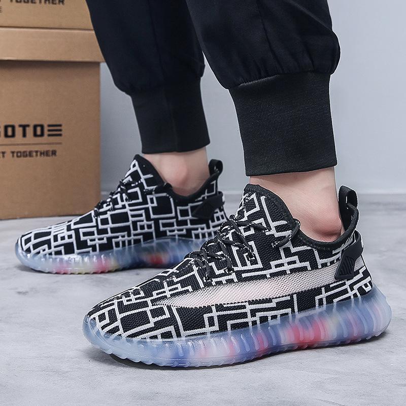 Fashion Summer new mesh comfortable and breathable men's shoes, outdoor anti slip and wear-resistant running sports and leisure shoes