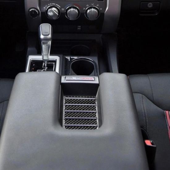 1X Carbon Fiber Armrest Box Slot Panel Cover sticker For Toyota Tundra 2014-2018