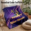 Melbourne Storm Custom Flannel Throw Blanket Print Your Name Text Soft Warm Blanket Holiday Present