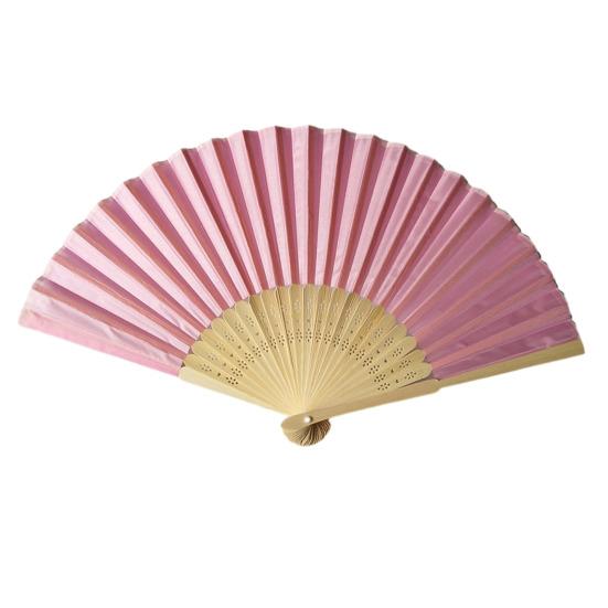 Chinese Style Silk Folding Fan Bamboo Ribs Decorative Handheld Fan K