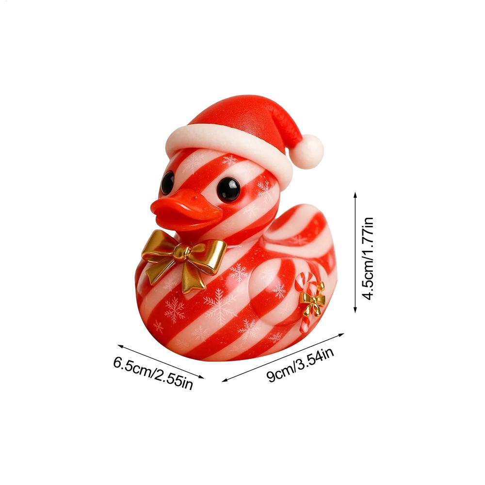 Resin Ducks Gingerbread Tiny Christmas Ducks Cute Holiday Tree Candy Cane Texture Animal Table Ornament For Home Workplace красный