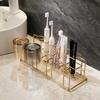 Accessible Luxury Electric Toothbrush Rack Punch-Free Toilet Bathroom Wall Hanging Toothbrush and Cup Toothpaste Storage Rack