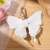 Double-Layer Wing Butterfly Leather Keychain 1Pcs Handcrafted Pendant Durable Keyring for Car Key Bag BFF Small Gift for Women