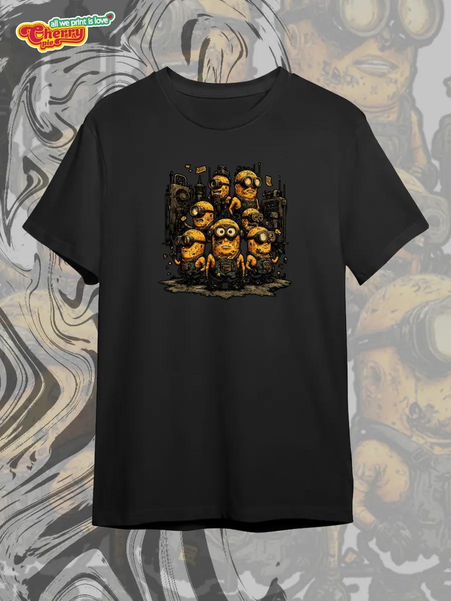 Black T-shirt with turbo snail print S