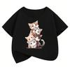 Schönes Katzenmotiv Kinder T-Shirts Sommer Kurzarm T-Shirts Cartoon Jungen Mädchen Kleidung Kawaii Kätzchen Tops Y2K T-Shirt