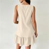 Women's Sleeveless Pleated Dress with Ruffle Hem for Casual Vacation