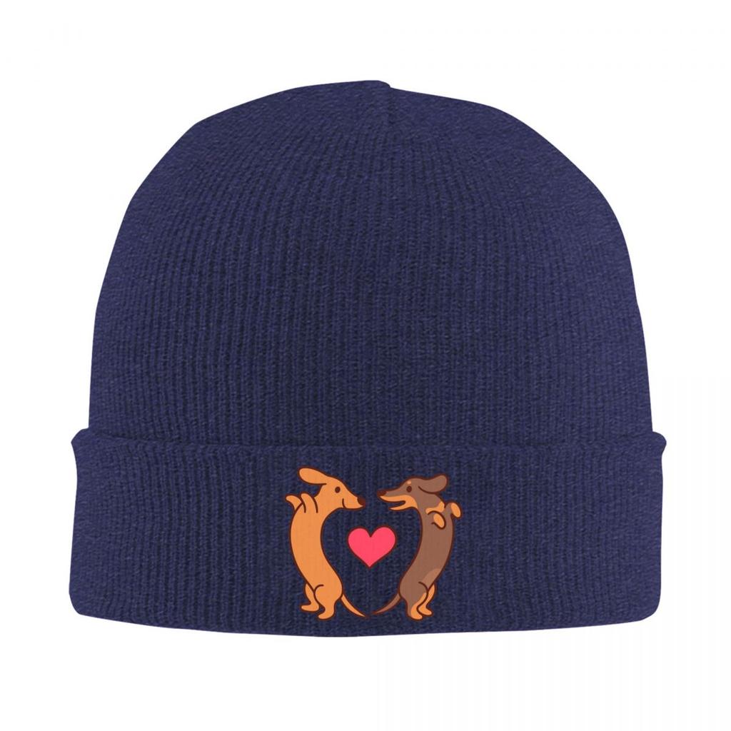 Dachshund Pattern Art Warm Knitted Cap Fashion Bonnet Hat Autumn Winter Outdoor Beanies Hats for Men Women Adult