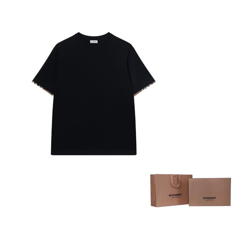 Burberry T Shirts Men's Black Crew Neck Moderate Straight Fit 81042791