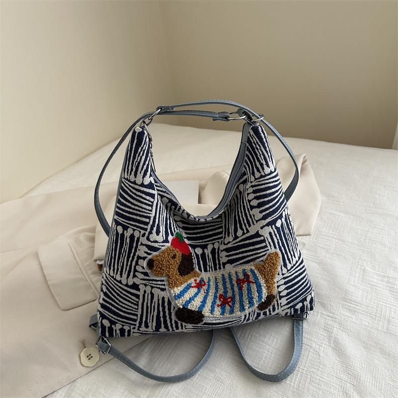 

Fashionable New Autumn Large Capacity Tote Bag For Women In Blue And Brown Colors