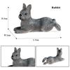 Oenux Lovely Farm Rabbit Bunny Model Action Figure Figurine Wild Desert Cottontail Hare Cute PVC Decoration Education Kid Toy