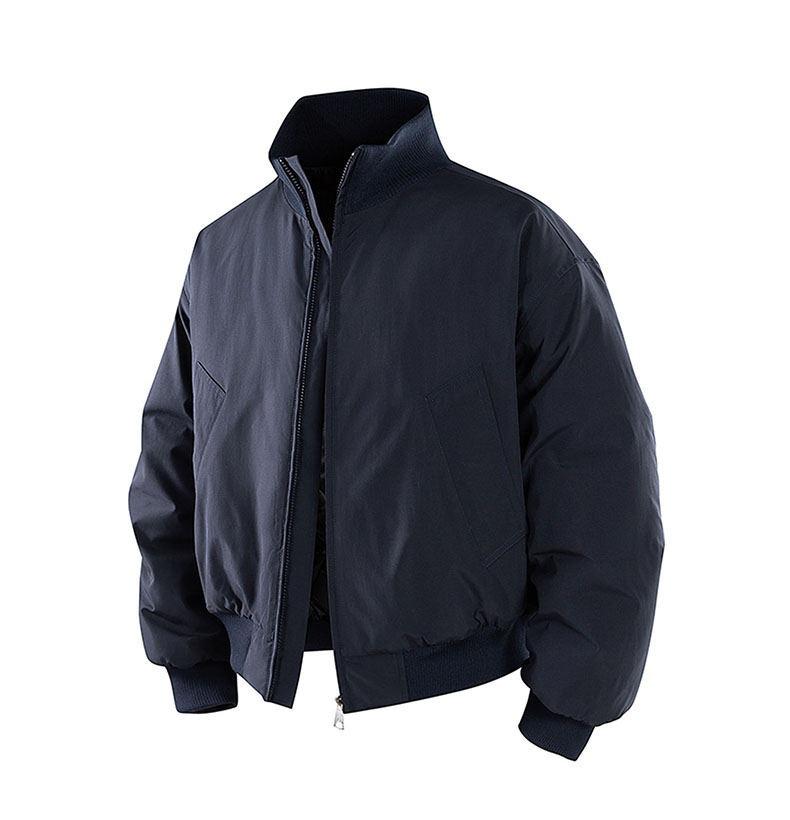 Men's American Style Cotton Flight Jacket: Thickened Autumn/Winter Warm Stand Collar Baseball Outerwear