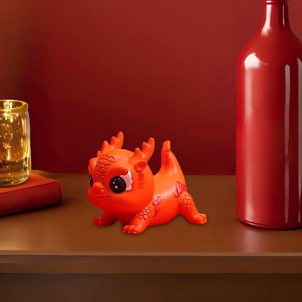 Chinesische Drachenfigur – exquisite Statue aus Kunstharz als Dekoration für Zuhause und den Büroschrank.