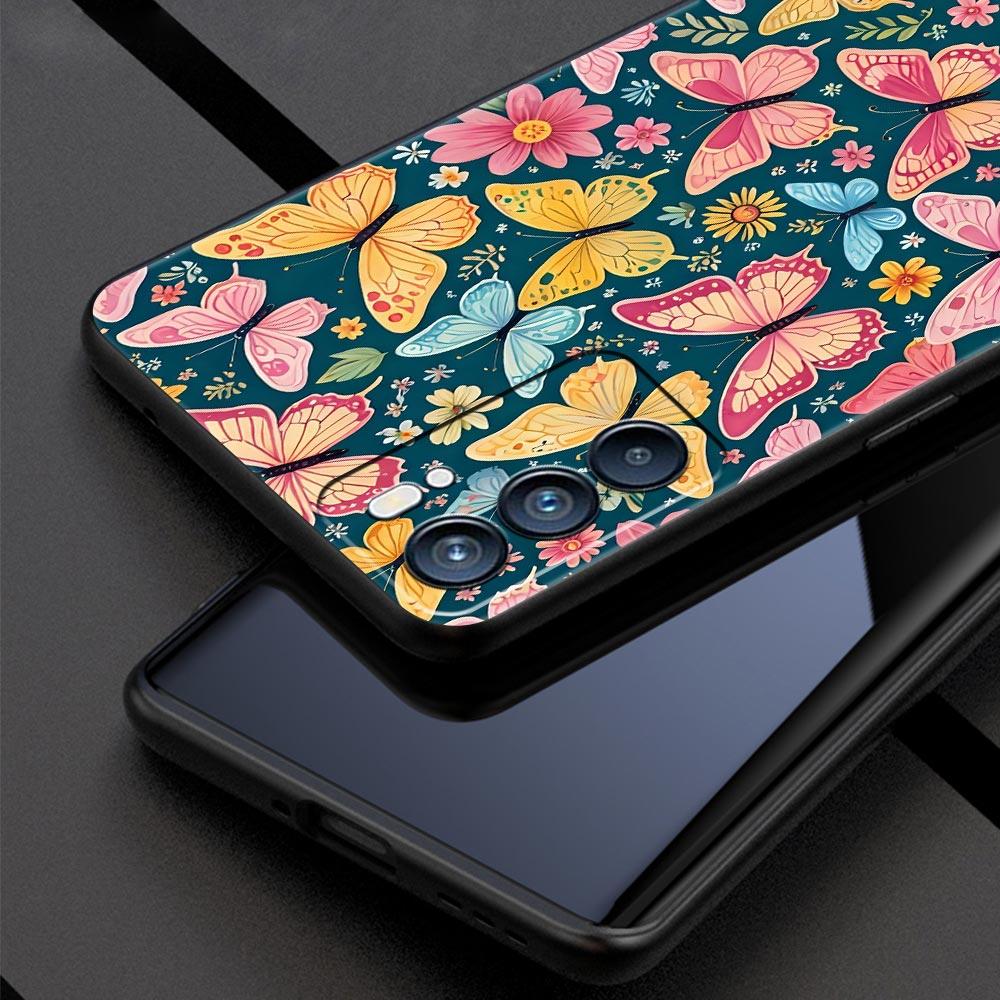 Butterfly Design Phone Case For Oppo A17 A31 A54 A57 A78 A79 A98 Find X5 X6 Reno 6 7 8 10 11 12 13 F Pro 5G Soft TPU Cover Capas